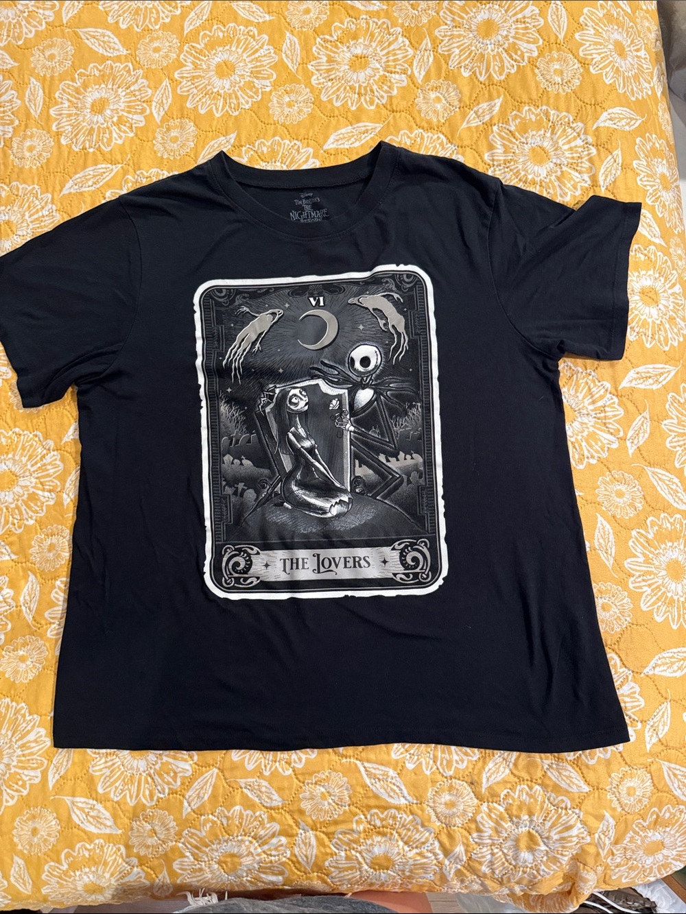 Disney Black "The Lovers" Tarot Graphic Tee The Nightmare Before Christmas